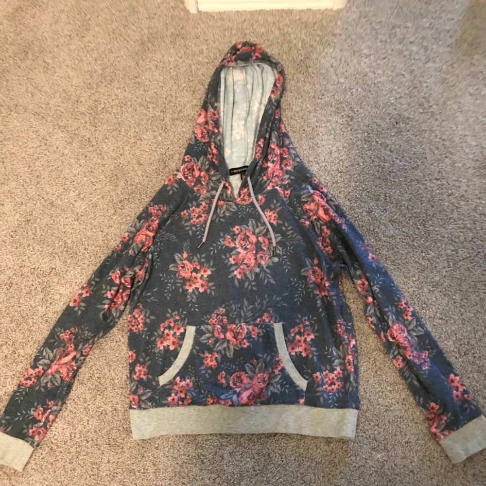 Blue floral hoodie